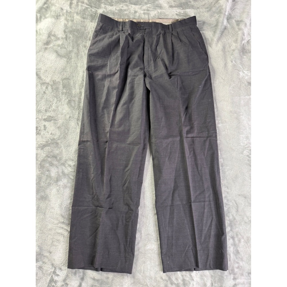 Zanella Pants Mens 38x29 Gray Straight Leg Pleated